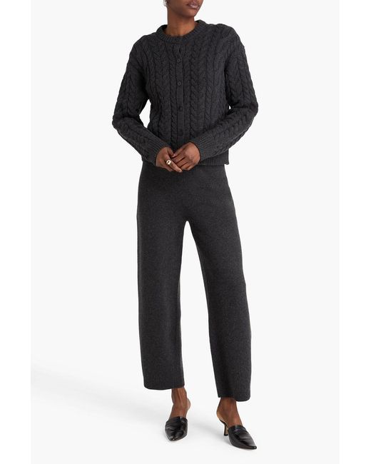 Theory Black Wool And Cashmere-Blend Tapered Pants