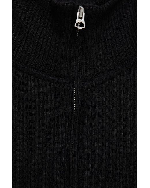 Rag & Bone Black Ribbed Jersey Turtleneck Top
