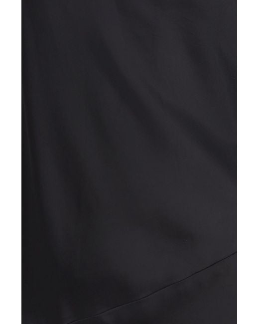 Courreges Black Lace-Trimmed Asymmetric Satin Dress