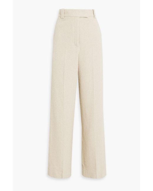 By Malene Birger White Cimas Cotton-blend Tweed Wide-leg Pants