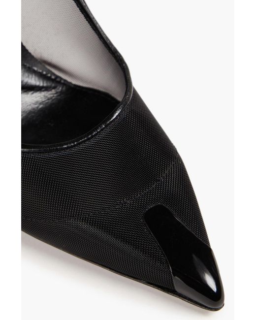 Alexander McQueen White Leather And Fishnet Pumps