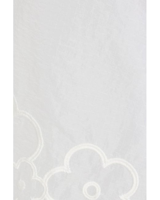 CECILIE BAHNSEN White Avi Embroidered Ripstop Top