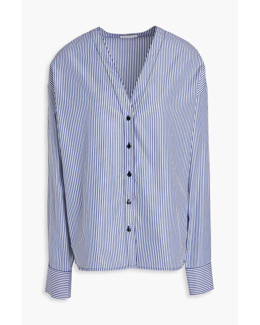 Sandro Blue Jordan Striped Cotton-poplin Shirt