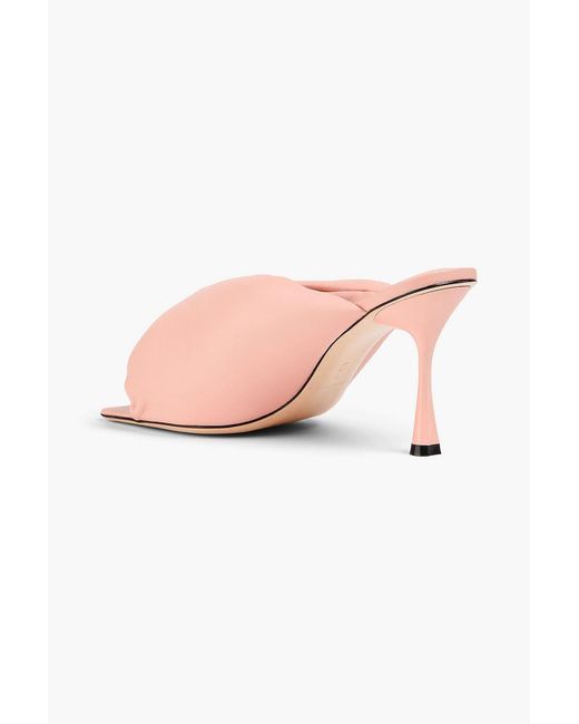 STUDIO AMELIA Pink Croissant 90 Twisted Leather Mules