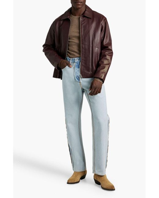 FRAME Brown Leather Jacket for men