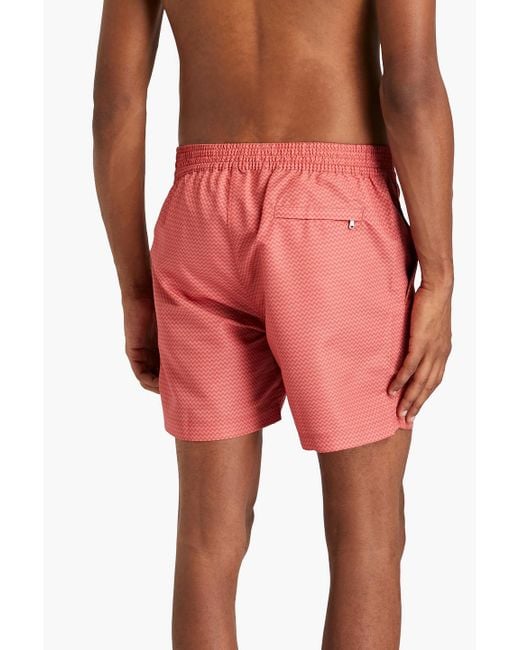 Frescobol Carioca Pink Mid-length Printed Swim Shorts for men