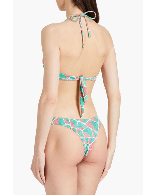 Emilio Pucci Blue Bedrucktes neckholder-bikini-oberteil