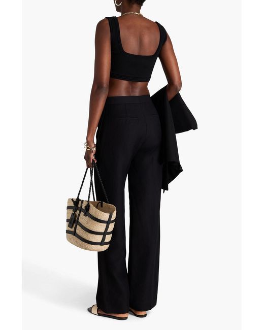 Fabiana Filippi Black Twill Straight-Leg Pants