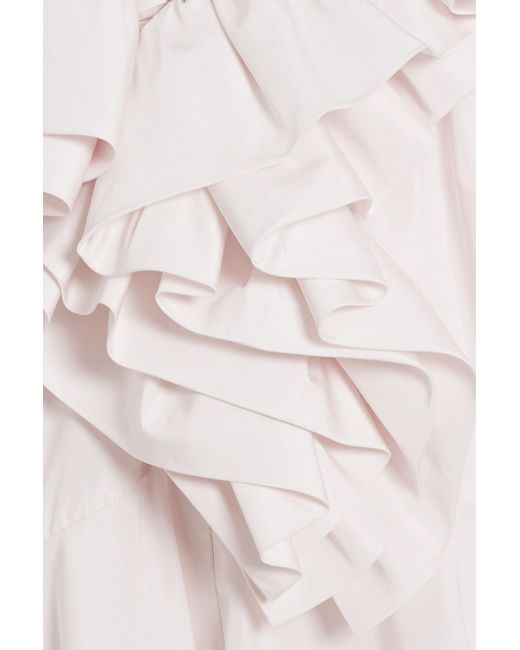 Jil Sander Pink Ruffled Taffeta Midi Dress