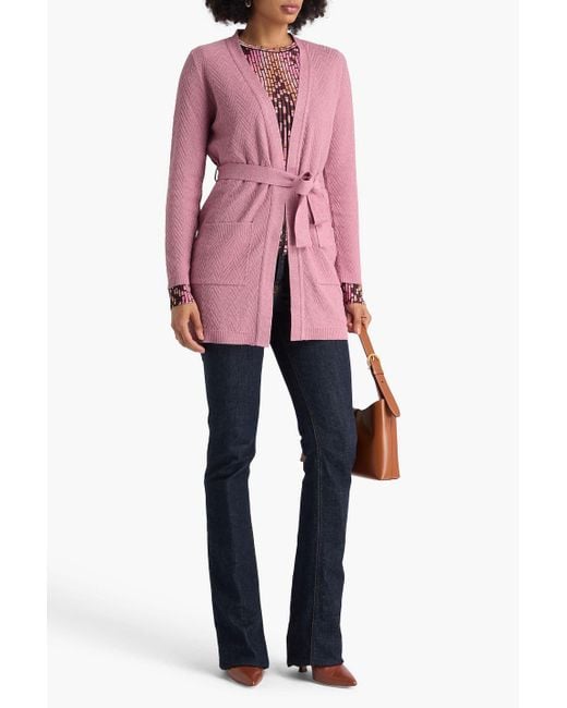 Missoni Pink Cardigan aus häkelstrick in metallic-optik