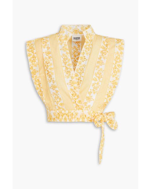 Claudie Pierlot Yellow Broderie Anglaise Cotton Top