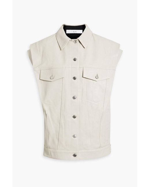 IRO White Nyl Leather Vest