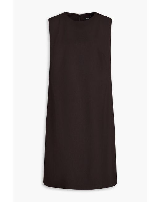 Theory Black Wool-Blend Mini Dress