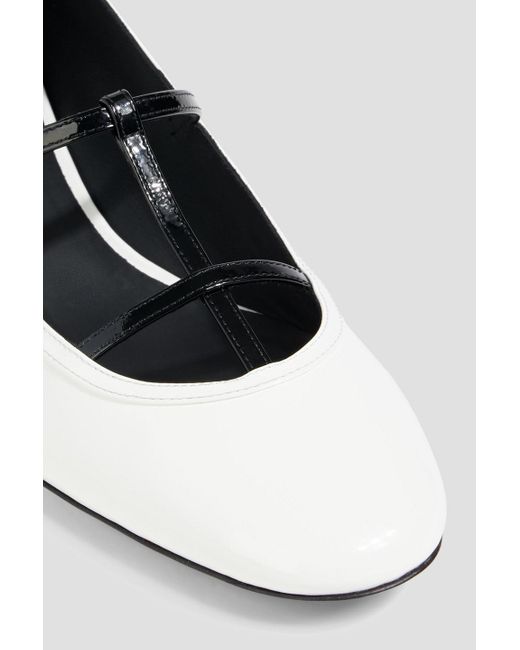 Khaite White Fawn Two-Tone Patent-Leather Pumps