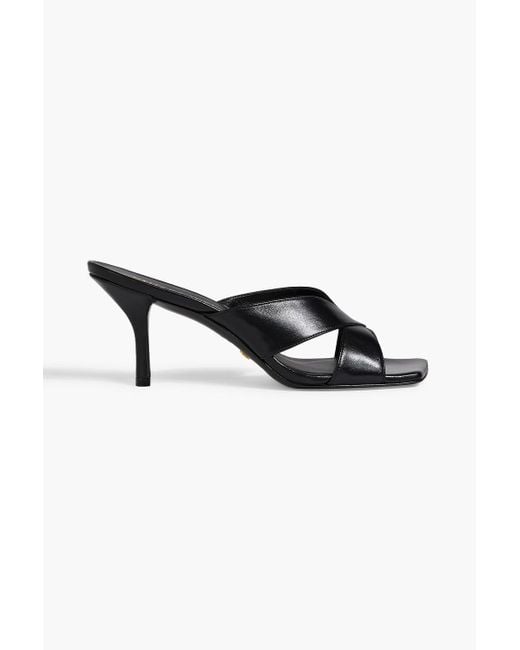 Stuart Weitzman Black Carmen 75 Leather Mules
