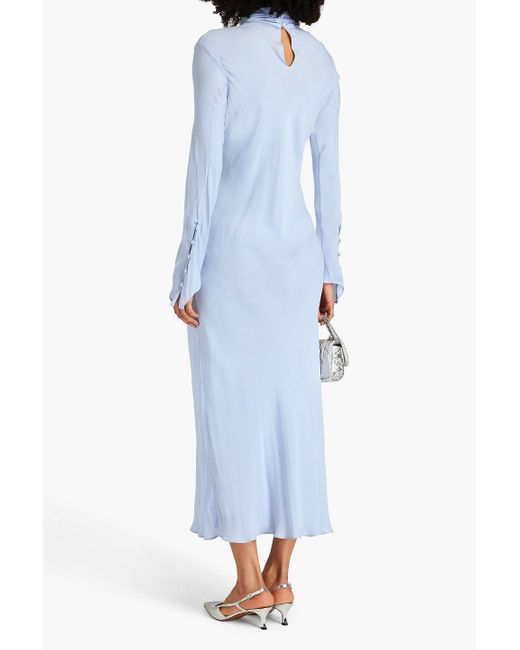 KHAITE Leibel Silk-crepe Maxi Dress in Blue | Lyst Australia