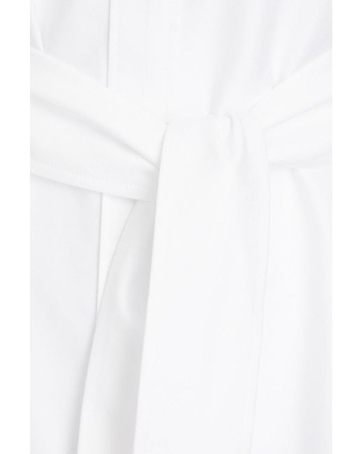 Thom Browne White Hemdkleid aus baumwoll-oxford in midilänge mit gürtel