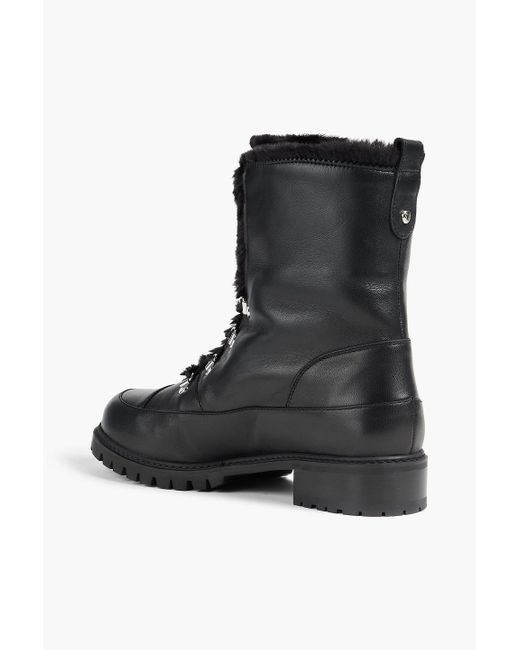 Stuart Weitzman Black Luge Leather Combat Boots