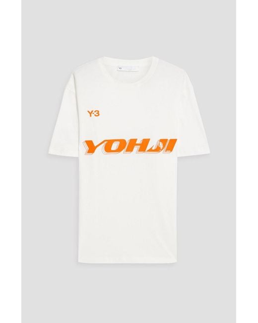Y-3 White Appliquéd Cotton-jersey T-shirt for men