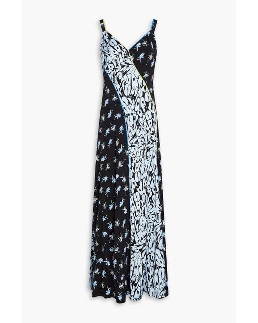 Diane von Furstenberg White Ozzie Printed Jacquard Maxi Slip Dress