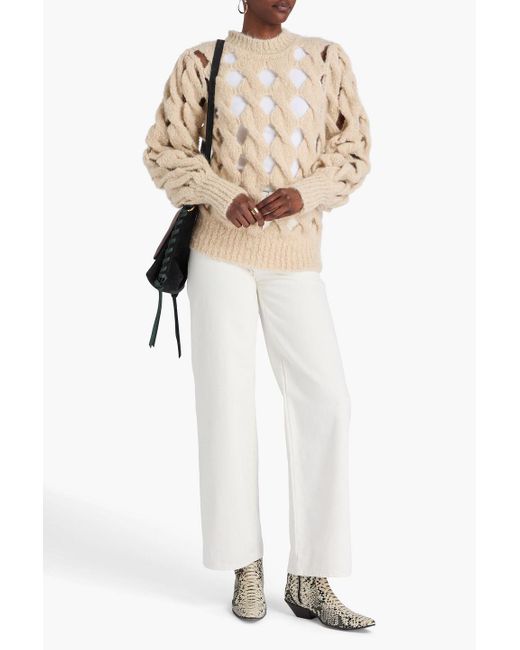 Isabel Marant Natural eggie Open-knit Mohair-blend Sweater