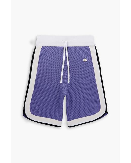 Wales Bonner Purple Rio Straight-Leg Logo-Appliquéd Knitted Drawstring Shorts for men