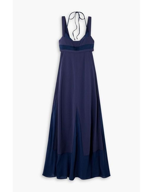 Jonathan Simkhai Blue Darina Tulle And Satin-Trimmed Jersey Gown