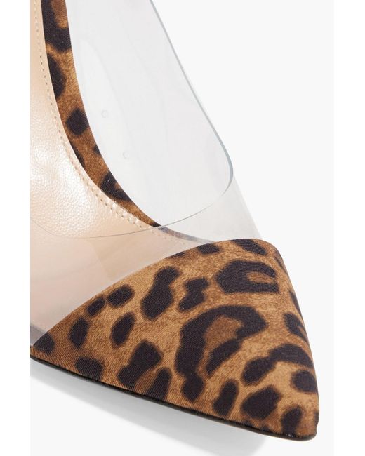 Gianvito Rossi Multicolor Leopard-print Woven And Pvc Pumps