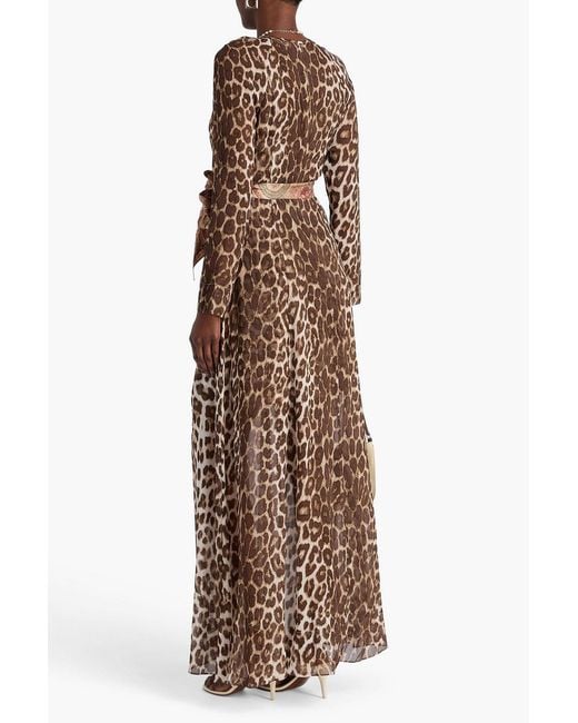 Zimmermann Natural Leopard-print Georgette Maxi Dress