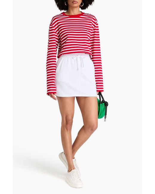RED Valentino White French Cotton-terry Mini Skirt