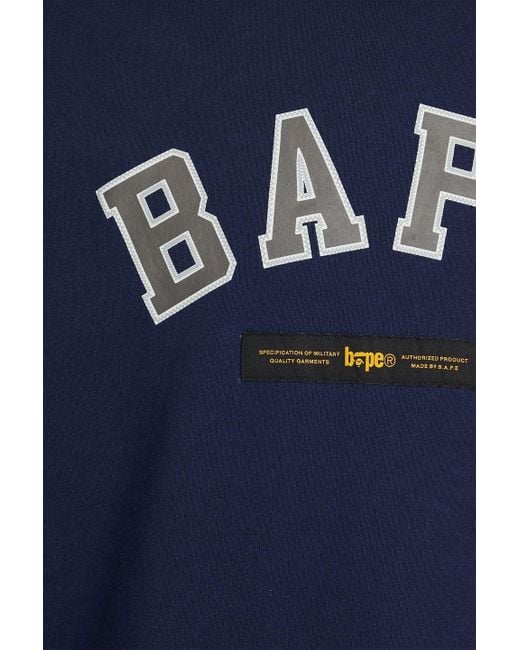 A Bathing Ape Sweatshirt aus baumwollfleece mit applikationen in Blue für Herren