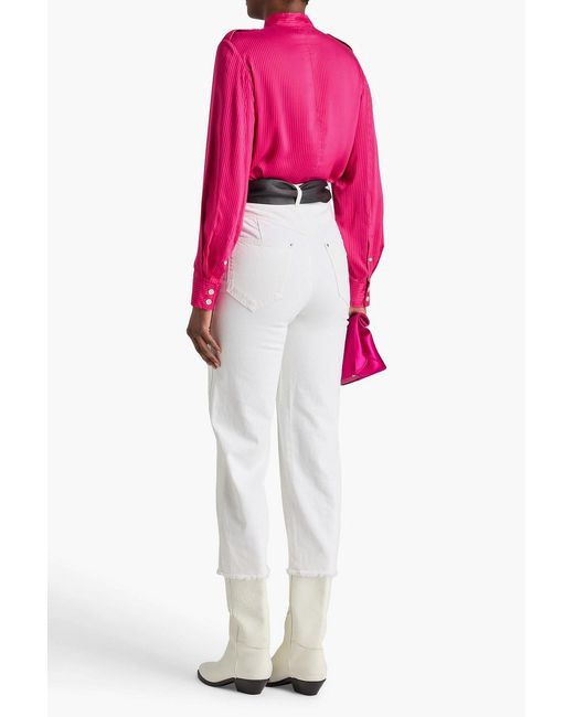 Isabel Marant Pink Ilda Striped Crepe De Chine Shirt