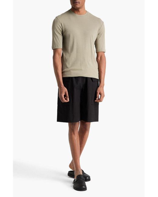 Jil Sander Black Cotton-Poplin Cargo Shorts for men