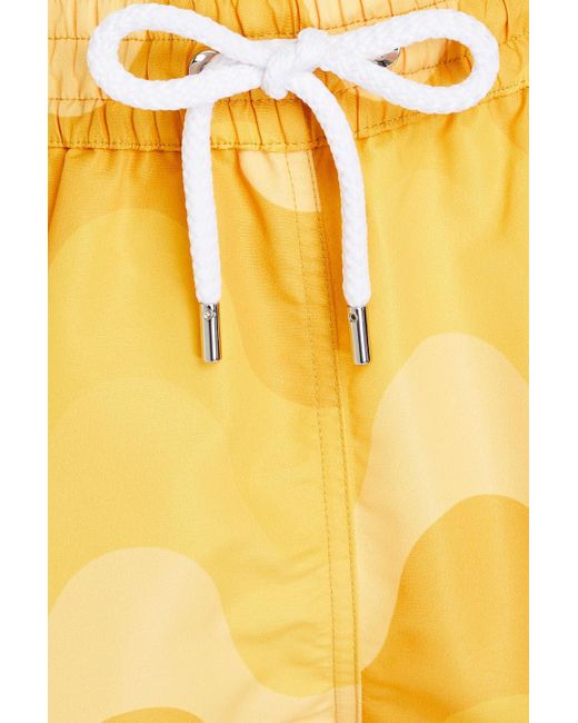 Frescobol Carioca Yellow Copacabana Mid-length Printed Swim Shorts for men