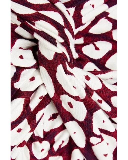 Diane von Furstenberg Red Greg schulterfreies oberteil aus jersey mit print und twist-detail an der vorderseite