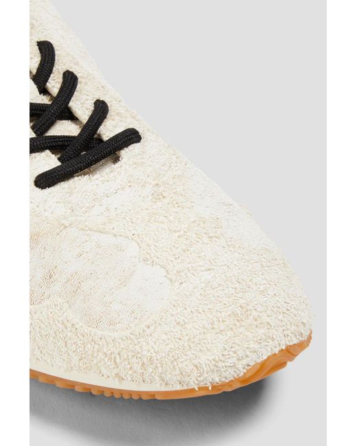 Tory Burch White Brushed Suede Sneakers