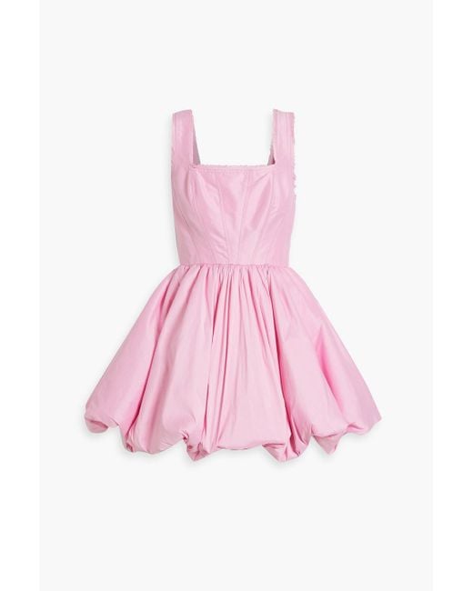 Aje. Pink Suzette Gathered Taffeta Mini Dress