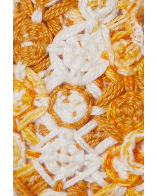 Miguelina Metallic Aline bikini-oberteil aus gehäkelter baumwolle