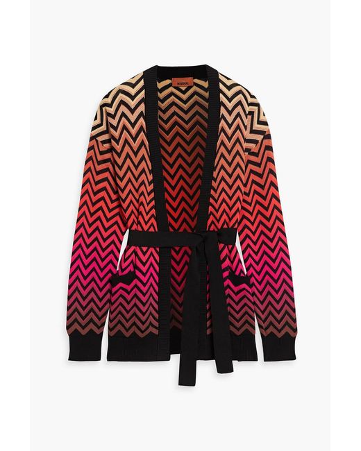 Missoni Red Crochet-Knit Cotton-Blend Cardigan
