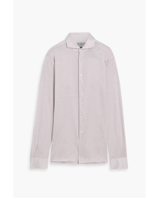 Canali Pink Cotton, Silk And Linen-Blend Shirt for men