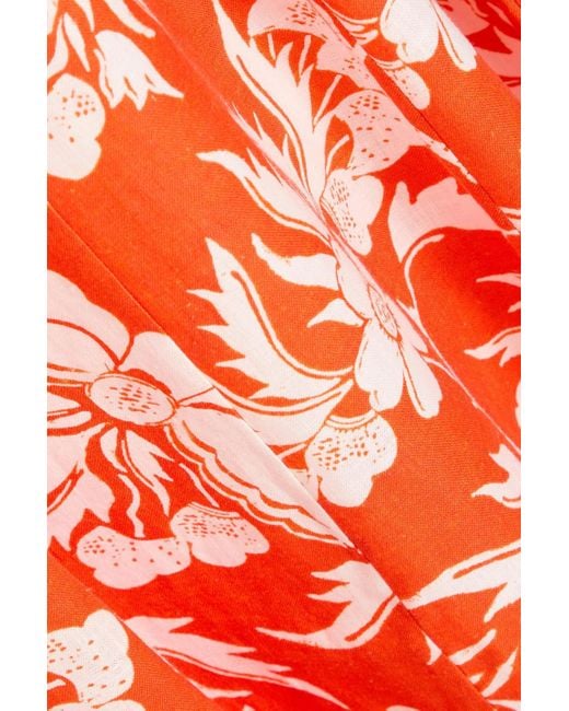 Mara Hoffman Red Perdita Floral-print Hemp Maxi Dress