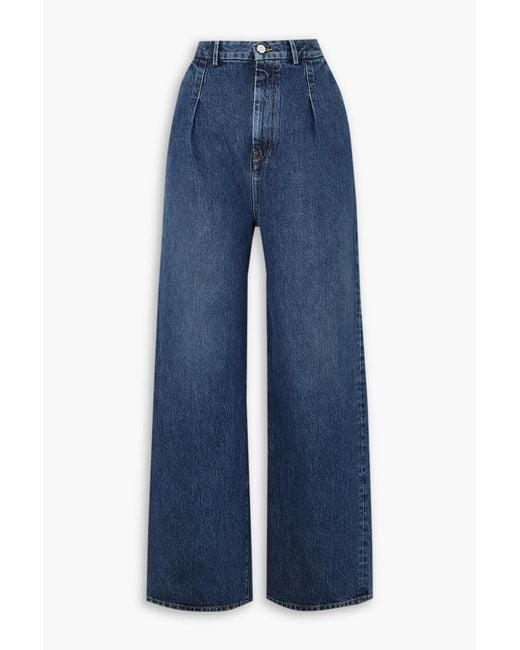 Loulou de Saison Blue Attu Pleated High-rise Wide-leg Jeans