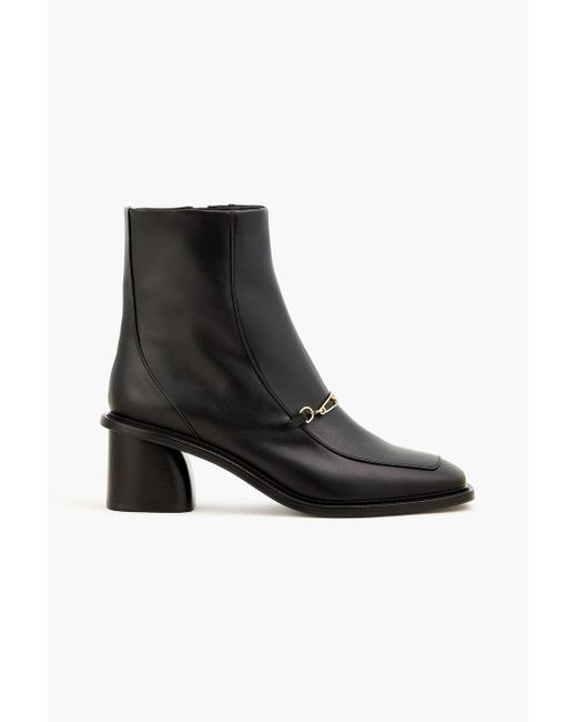 Sandro Black Embellished Leather Ankle Boots