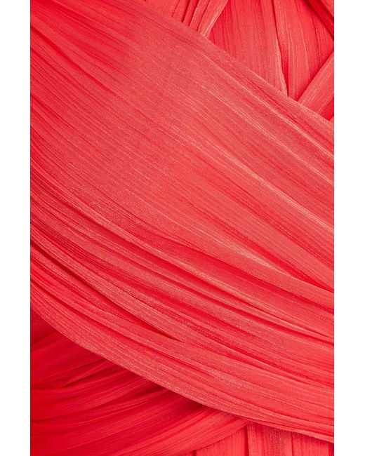 Costarellos Red Gerafftes minikleid aus satin mit metallic-effekt
