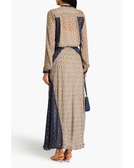 Rag & Bone Natural Delancy Printed Chiffon And Jacquard Maxi Skirt