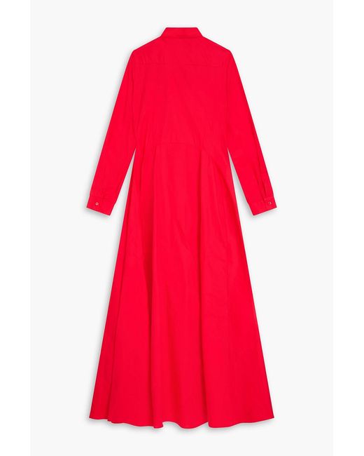 Evi Grintela Red Cotton-Poplin Maxi Shirt Dress