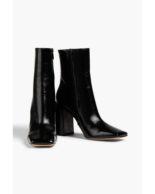 Gianvito Rossi Black Freeda Patent-Leather Ankle Boots