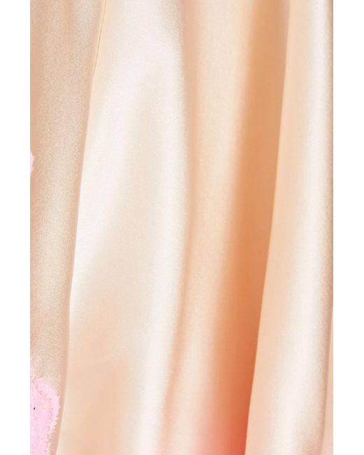 T By Alexander Wang Pink Lace-trimmed Silk-satin Shrug