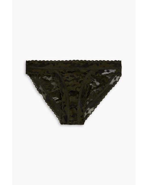 Hanky Panky Black Signature Camouflage Stretch-lace Low-rise Briefs