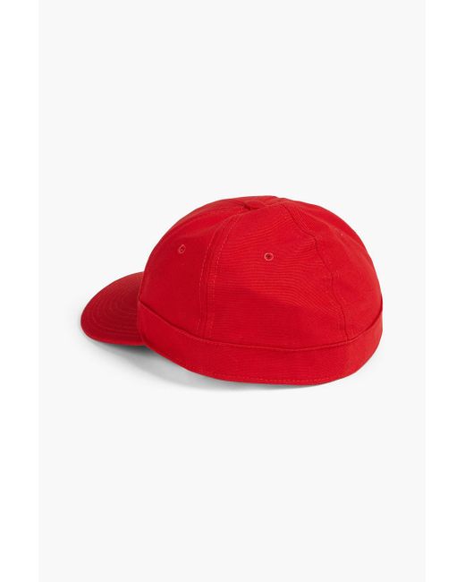 Canali Red Embroide Cotton-canvas Baseball Cap for men